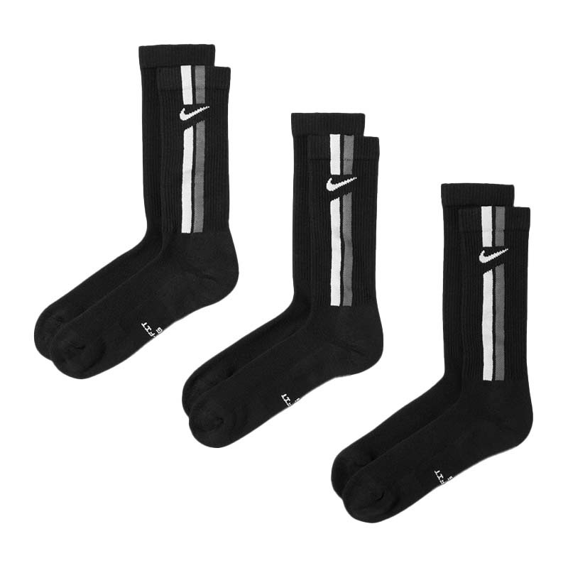 Nike Everyday Elevated 中筒運動襪 襪子 3雙一組 男女款 黑色 IH8532-902 [台灣現貨]