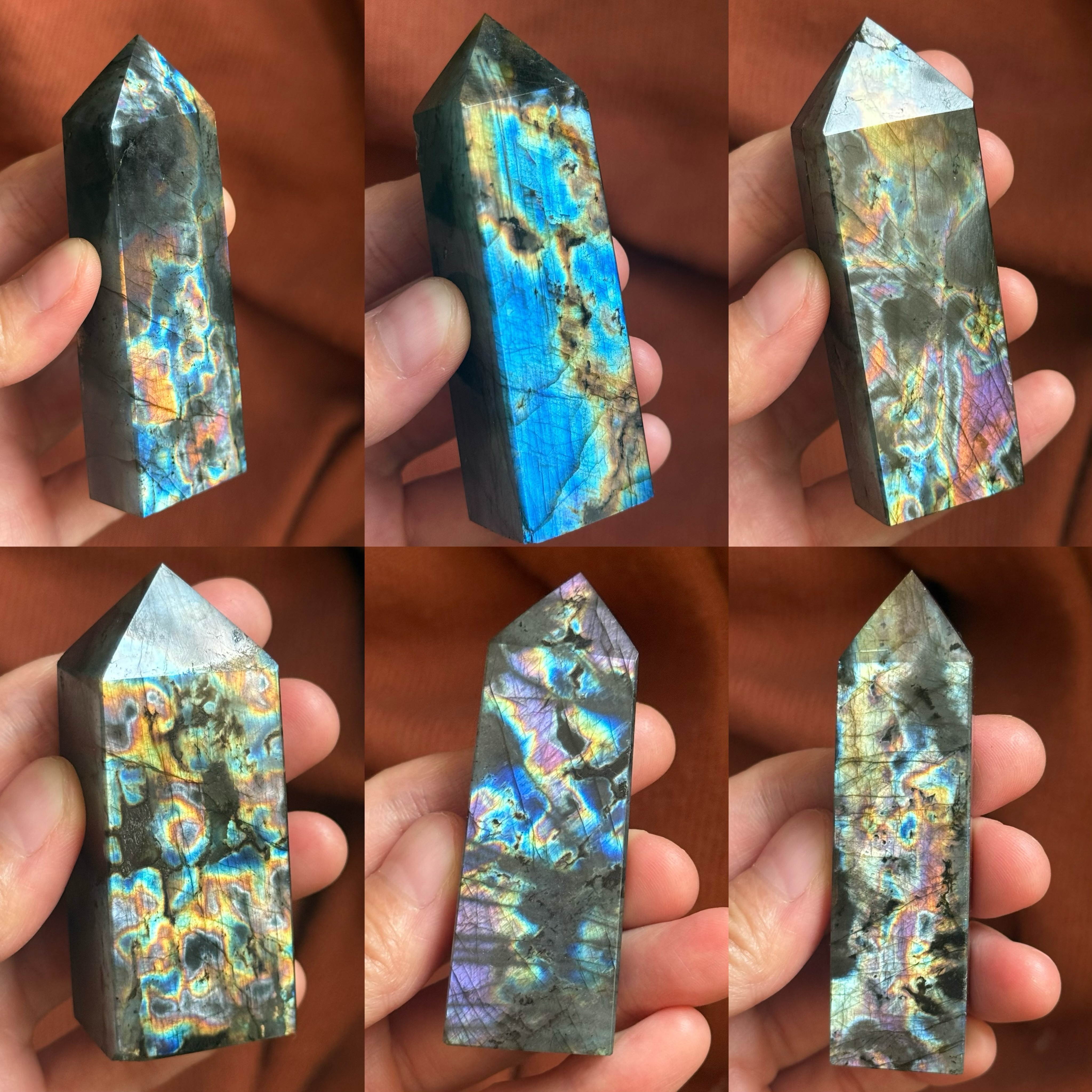 [原石] 拉長石 水晶柱