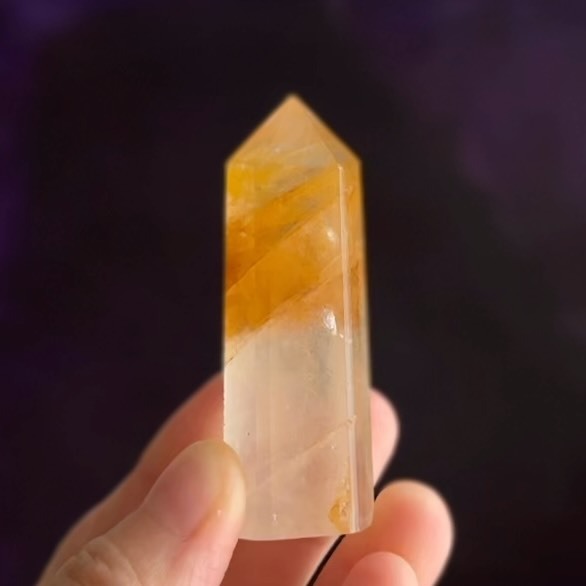 [原石] 黃膠花 / 黃金療癒者 水晶柱