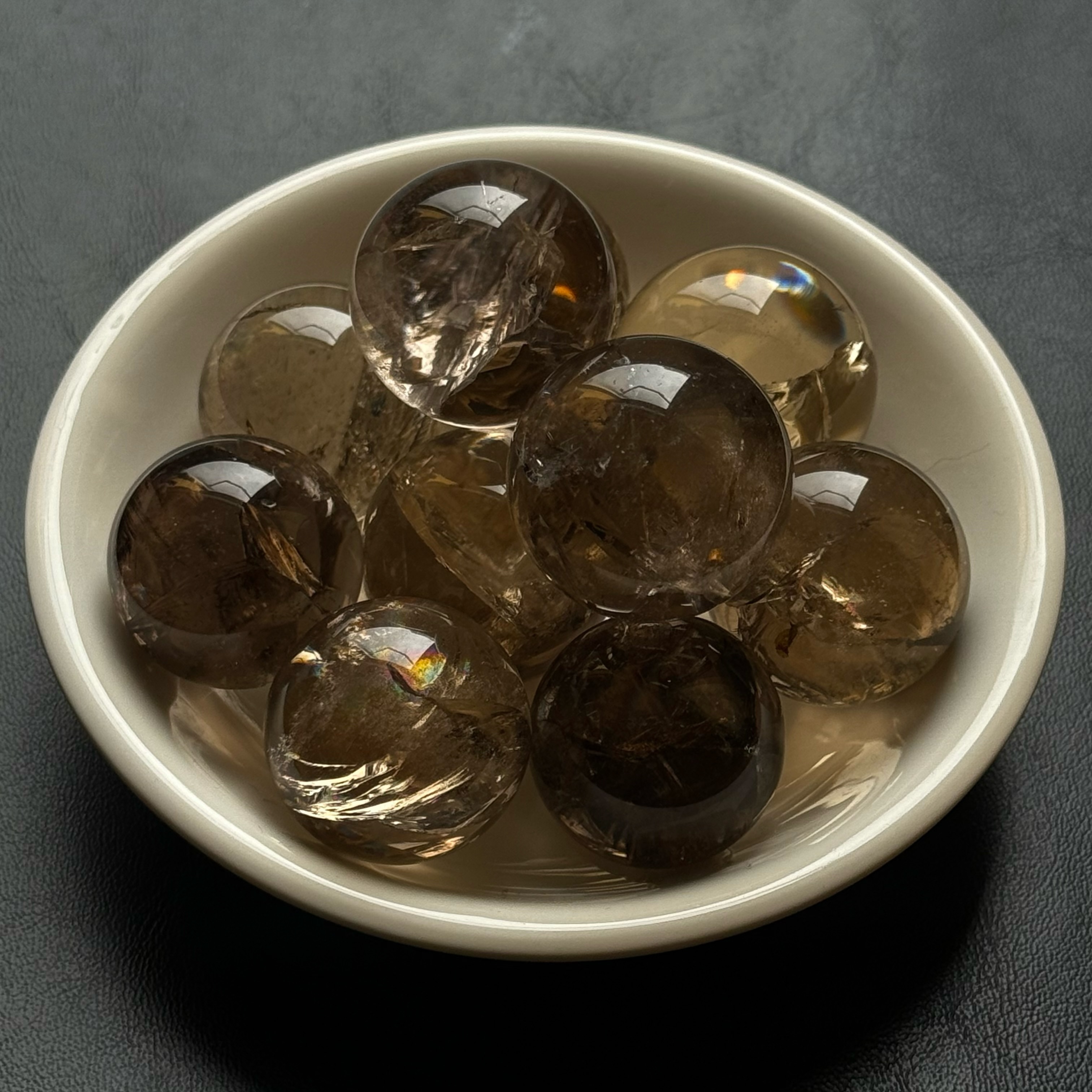 [原石] 爆彩茶晶 水晶球