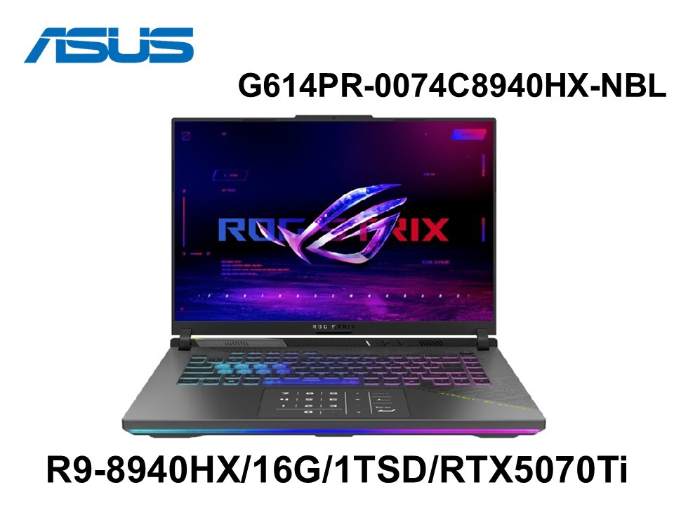 ASUS 華碩 G614PR-0074C8940HX-NBL 幻潮黑16吋電競筆電