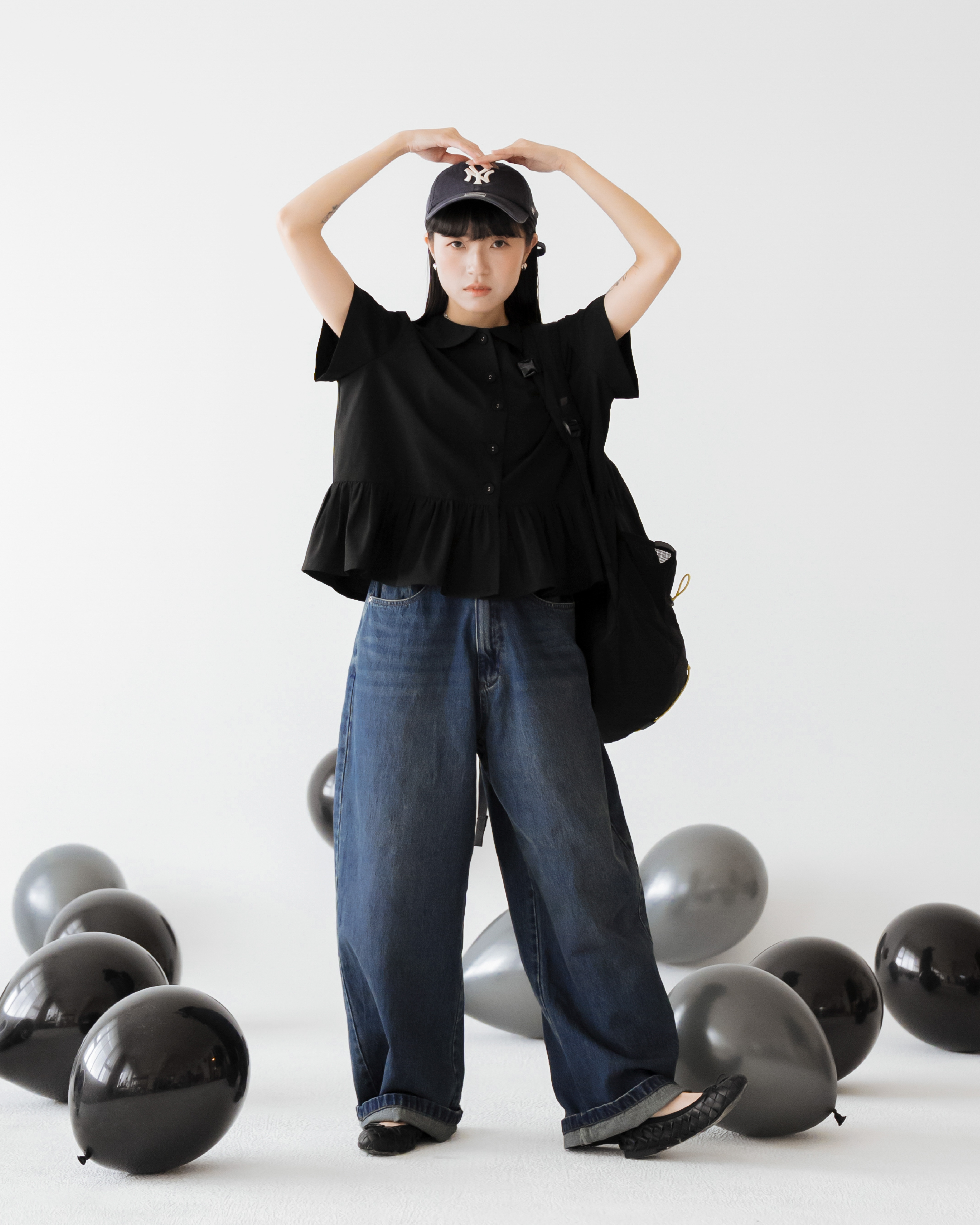【 Kiki.co made 】Daily Vintage-Wash Denim Jeans