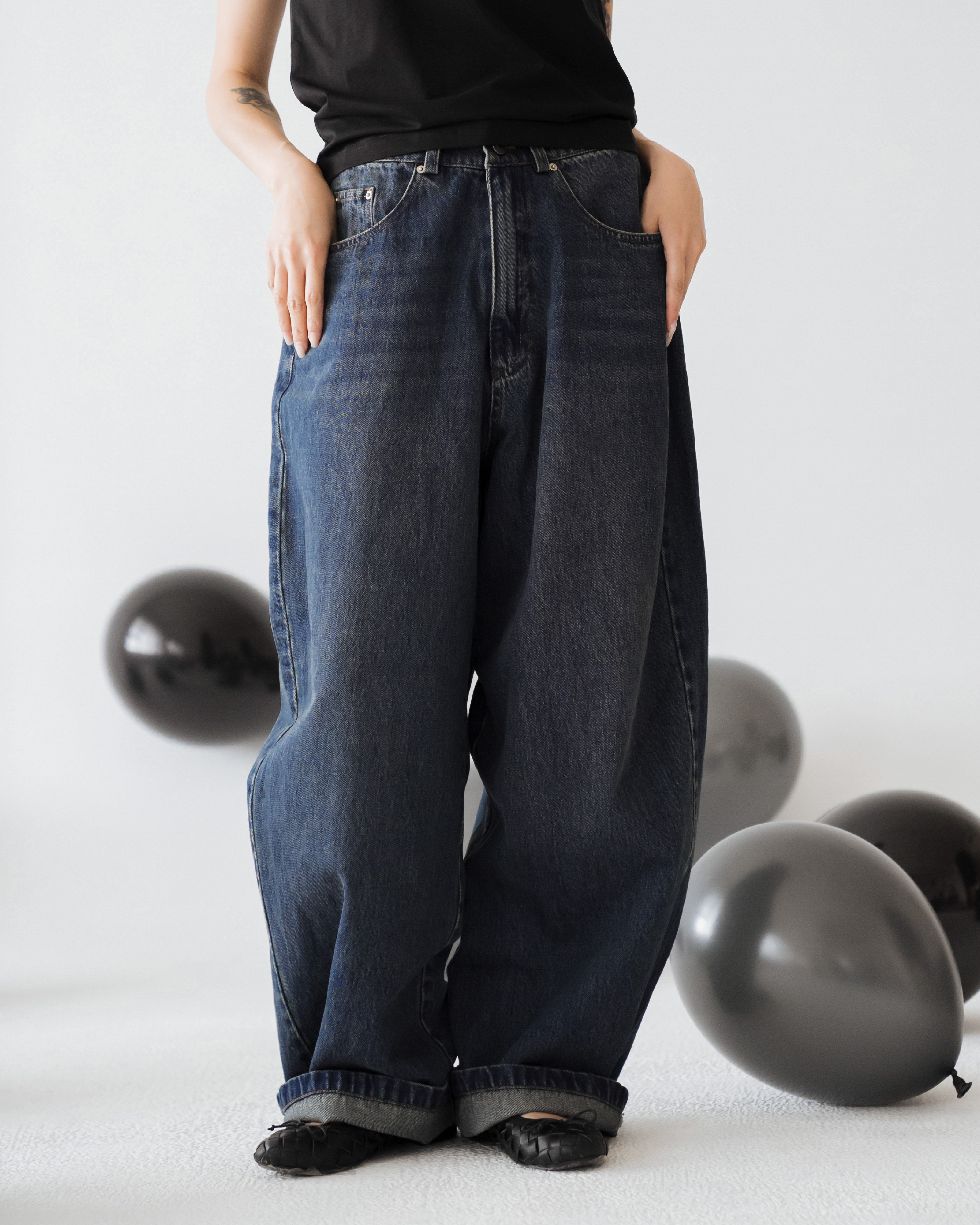 【 Kiki.co made 】Daily Vintage-Wash Denim Jeans