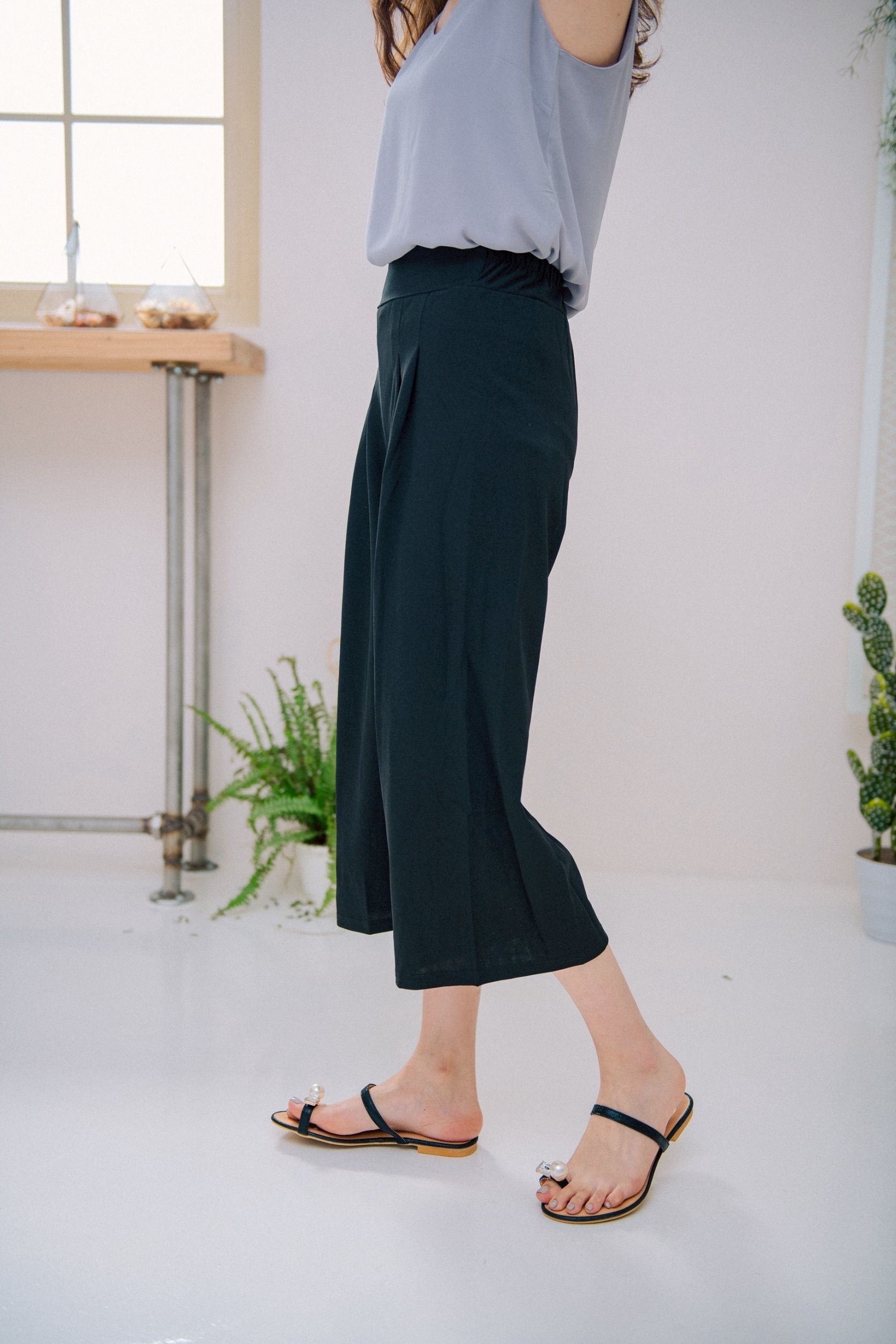 #預購 SBG 女款 高腰寬褲 九分褲 九分寬褲 6308 三色