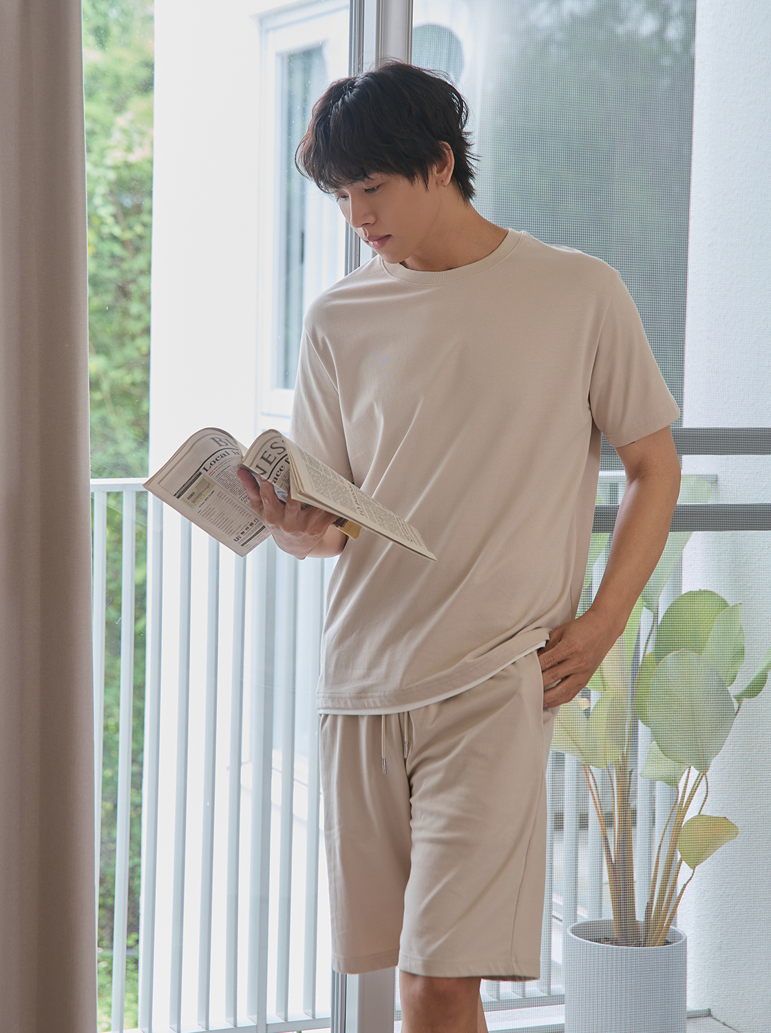 【期間限定】智能速乾棉寬鬆假兩件短TEE