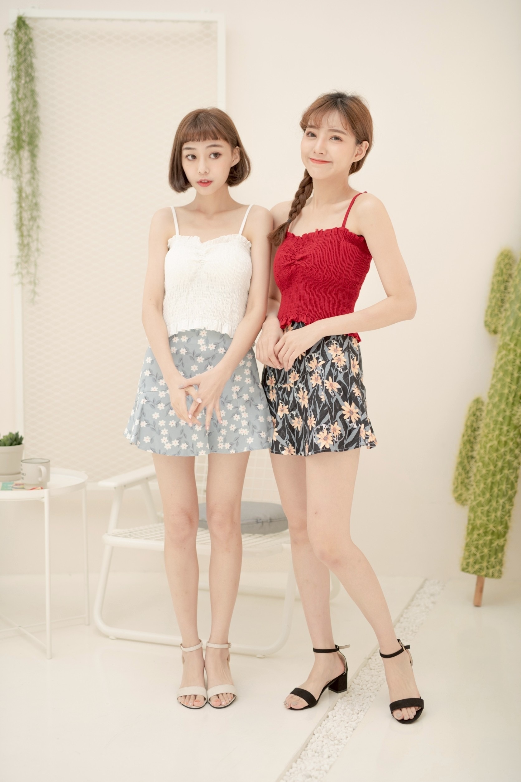 #預購 SBG 女款 防走光短裙 碎花短裙 魚尾短裙 短裙 A字裙 褲裙 S9064 兩色