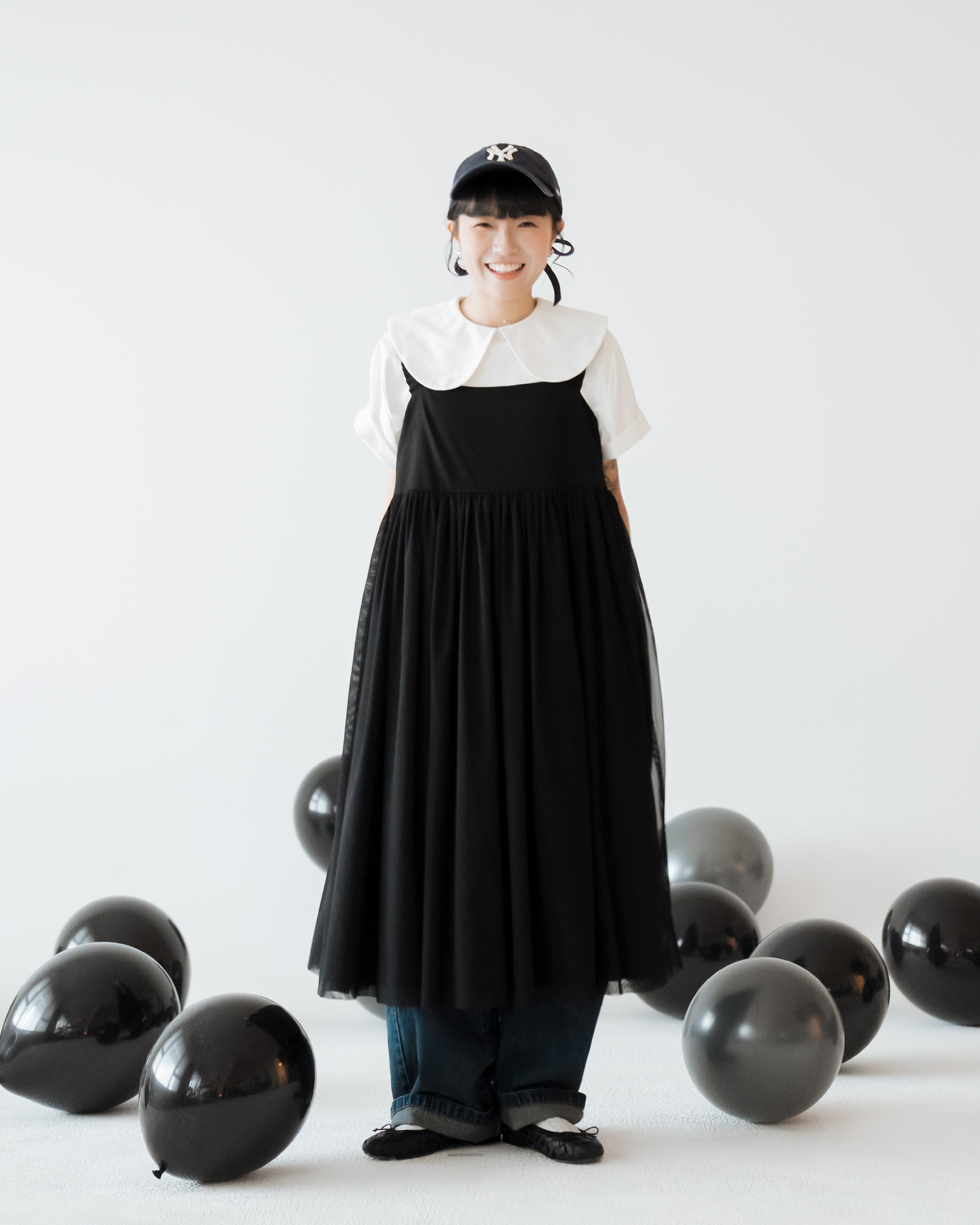 【 Kiki.co made 】Crinkled Suiting Slip Dress