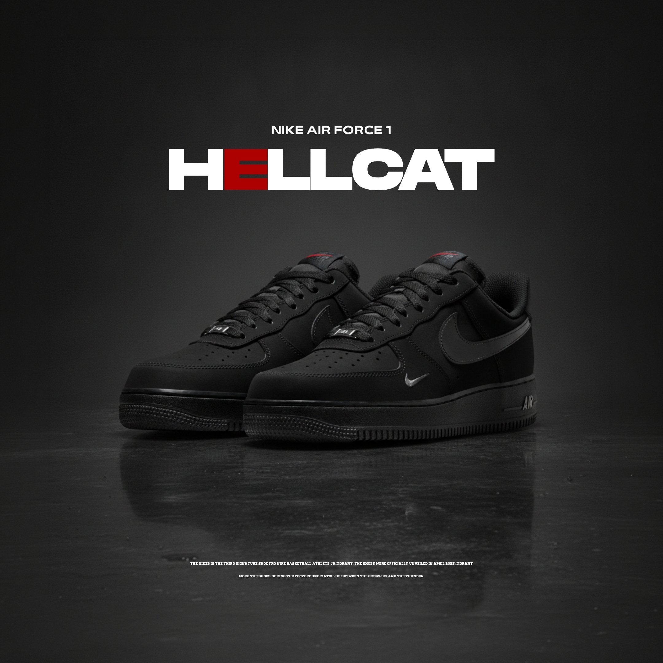 NICEDAY 代購 Nike Air Force 1 Low Hellcat 地獄貓 小勾 黑 黑魂 漆皮 IR0199-010
