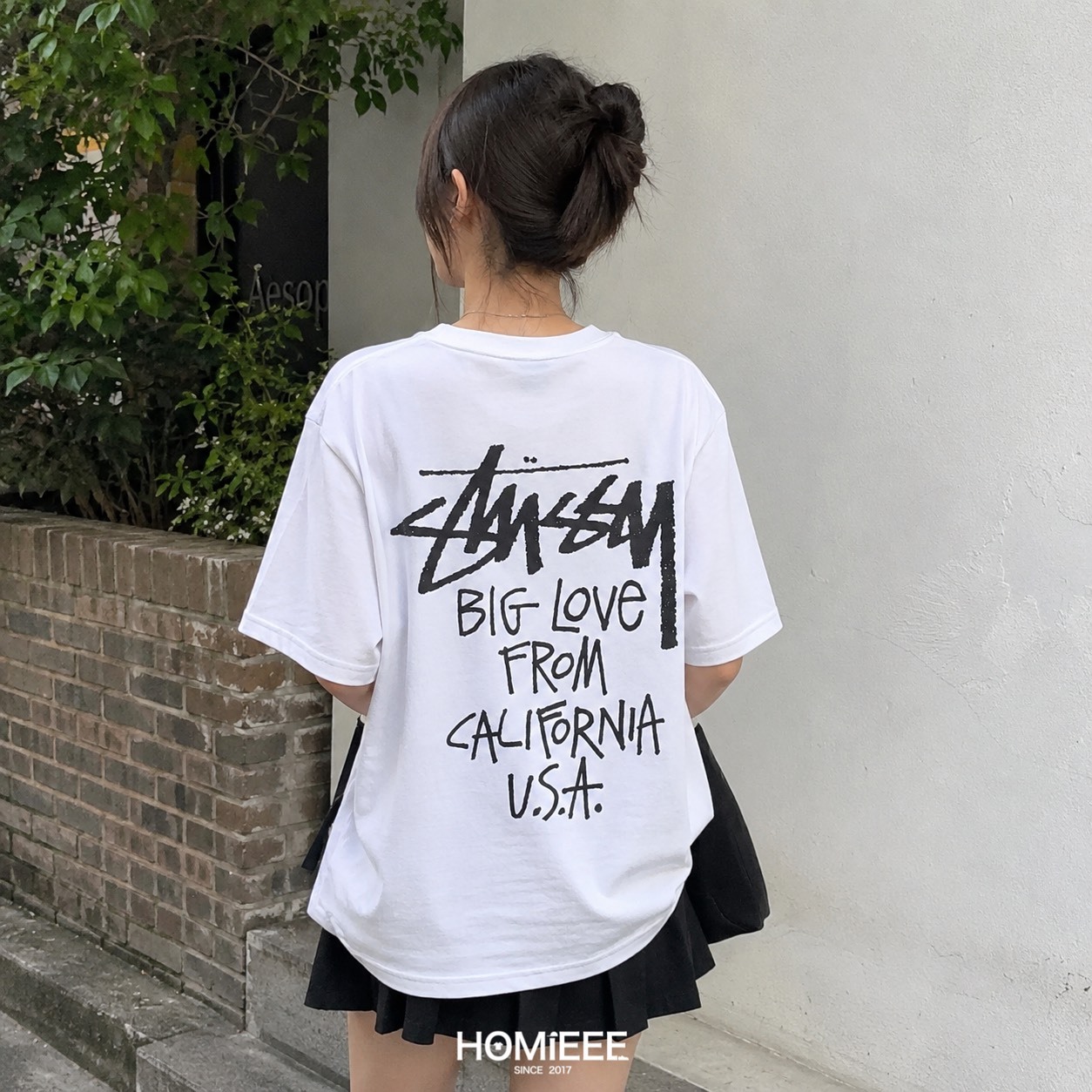 Stussy Big Love Tee 短袖 加州 文字 LOGO 黑白色