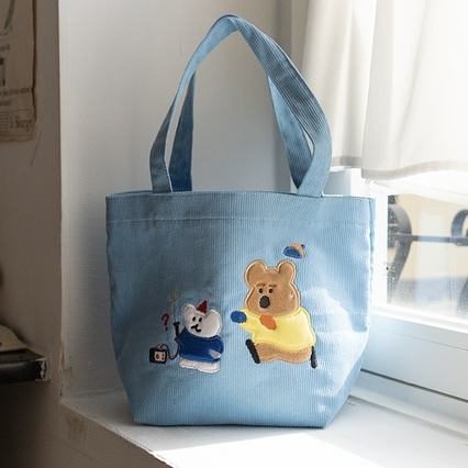 DINOTAENG BRIC AND BOBO FISHING BAG 藍色 手提袋 直條紋 小魚
