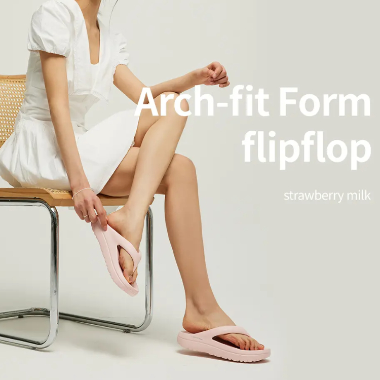 韓國 AKIII Arch fit form flipflop 大底雲朵人字拖 淺粉