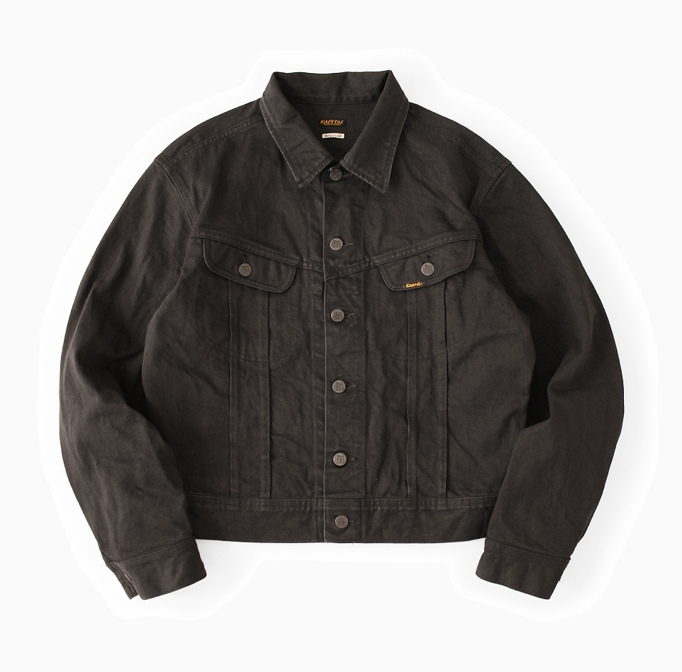 KAPITAL 2026 14oz BLACK DENIM WESTERNER REGULAR JACKET - PRE ORDER ITEM (預訂中)