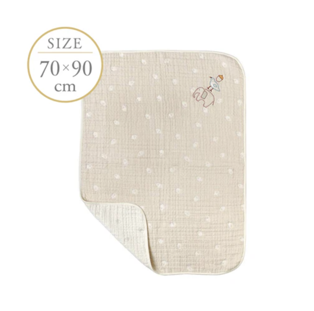 日本製10mois Hoppetta Guri 有機棉六重紗被 約90×70cm