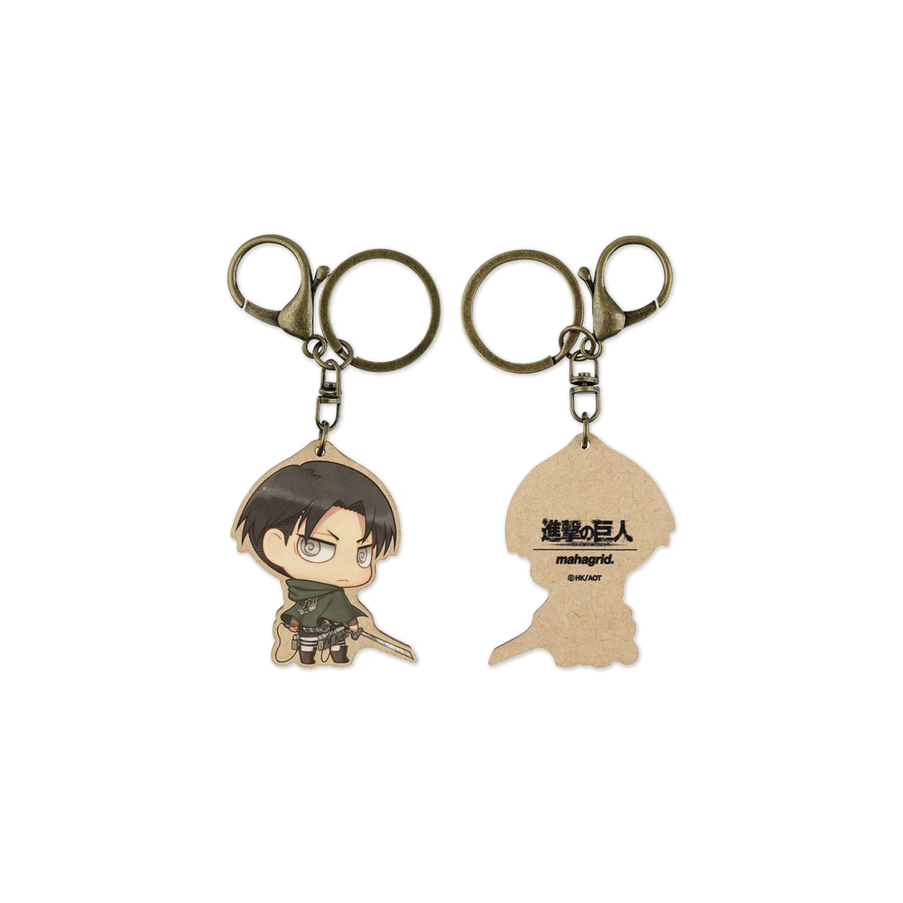 MAHAGRID x Attack on Titan AOT CHARACTER WOOD KEYRING 進擊的巨人 里維 艾連 米卡莎 鑰匙圈