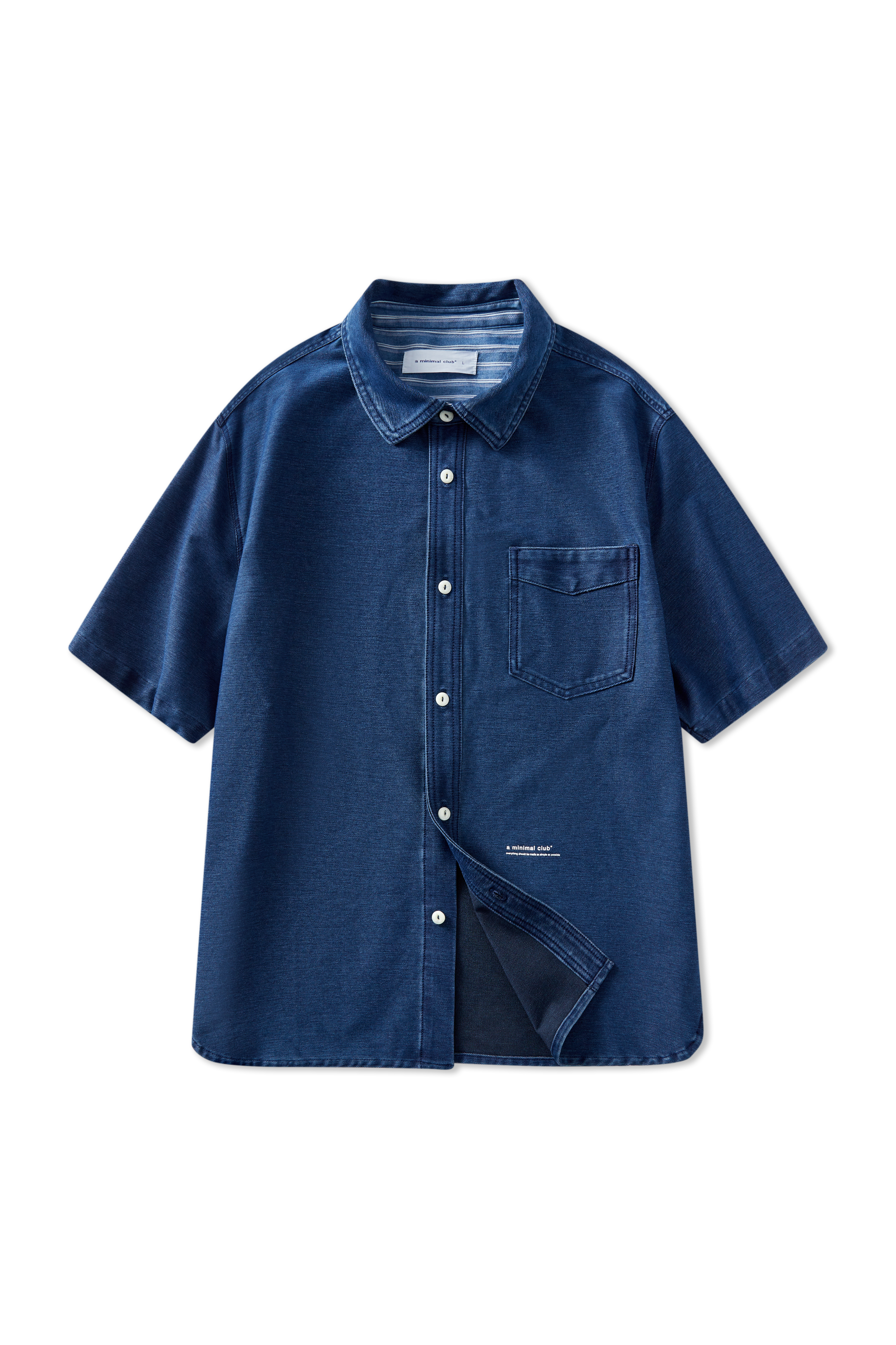 A MINIMAL CLUB LOGO BLUE DENIM SHIRT AM65SH02BU