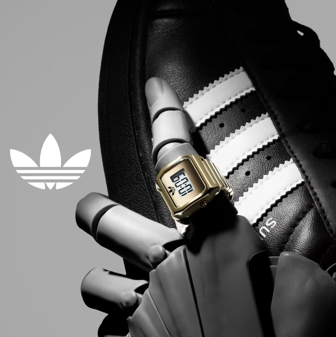 預訂 | Adidas Originals Digital Two Ring 指環錶 金色