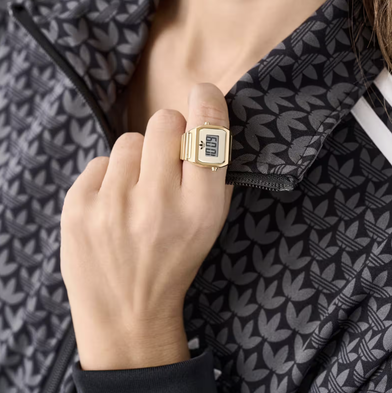 預訂 | Adidas Originals Digital Two Ring 指環錶 金色