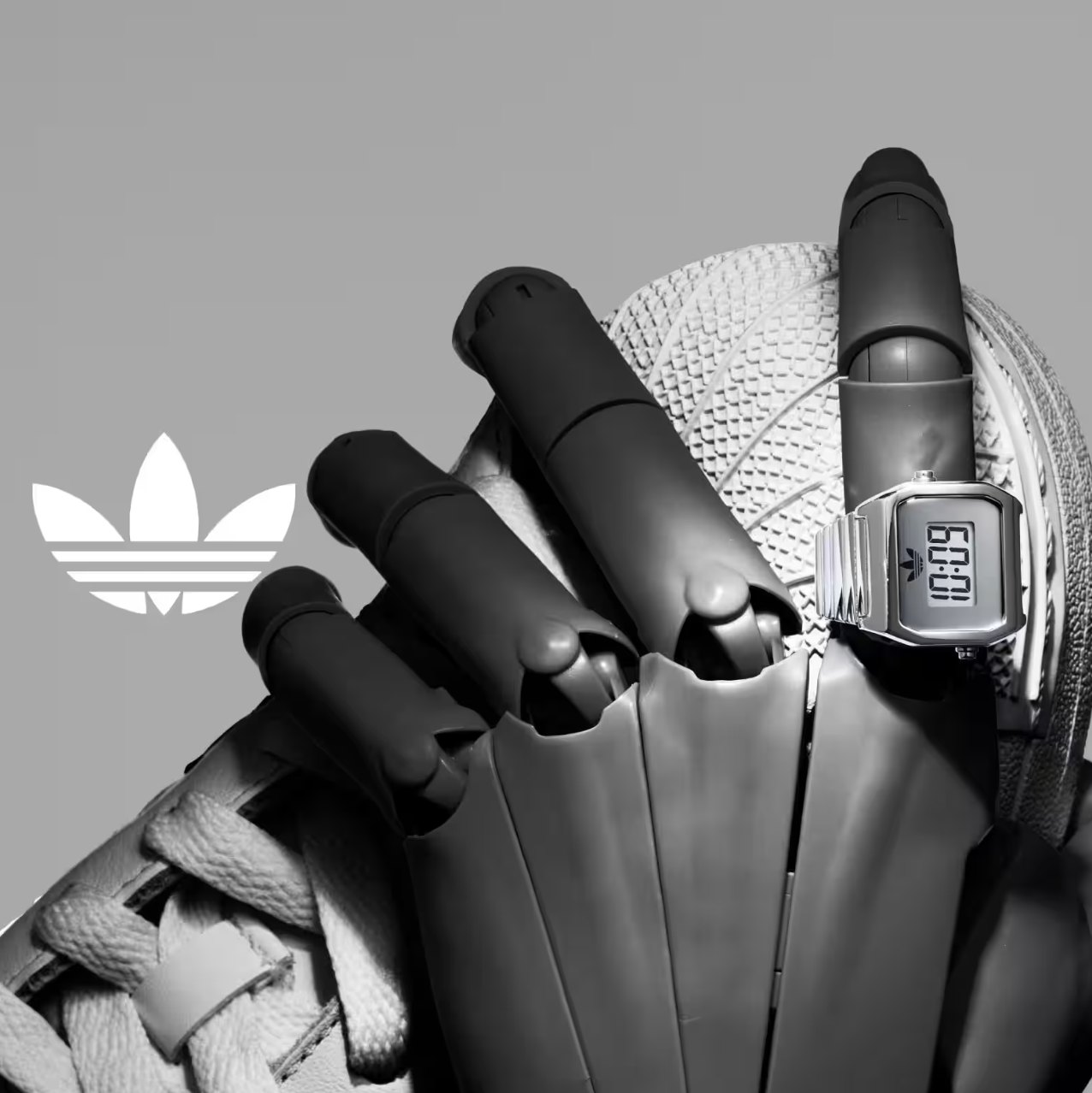 預訂 | Adidas Originals Digital Two Ring 指環錶 銀色