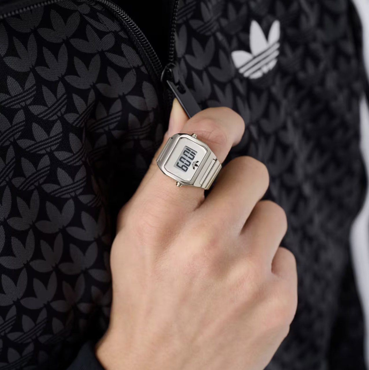 預訂 | Adidas Originals Digital Two Ring 指環錶 銀色
