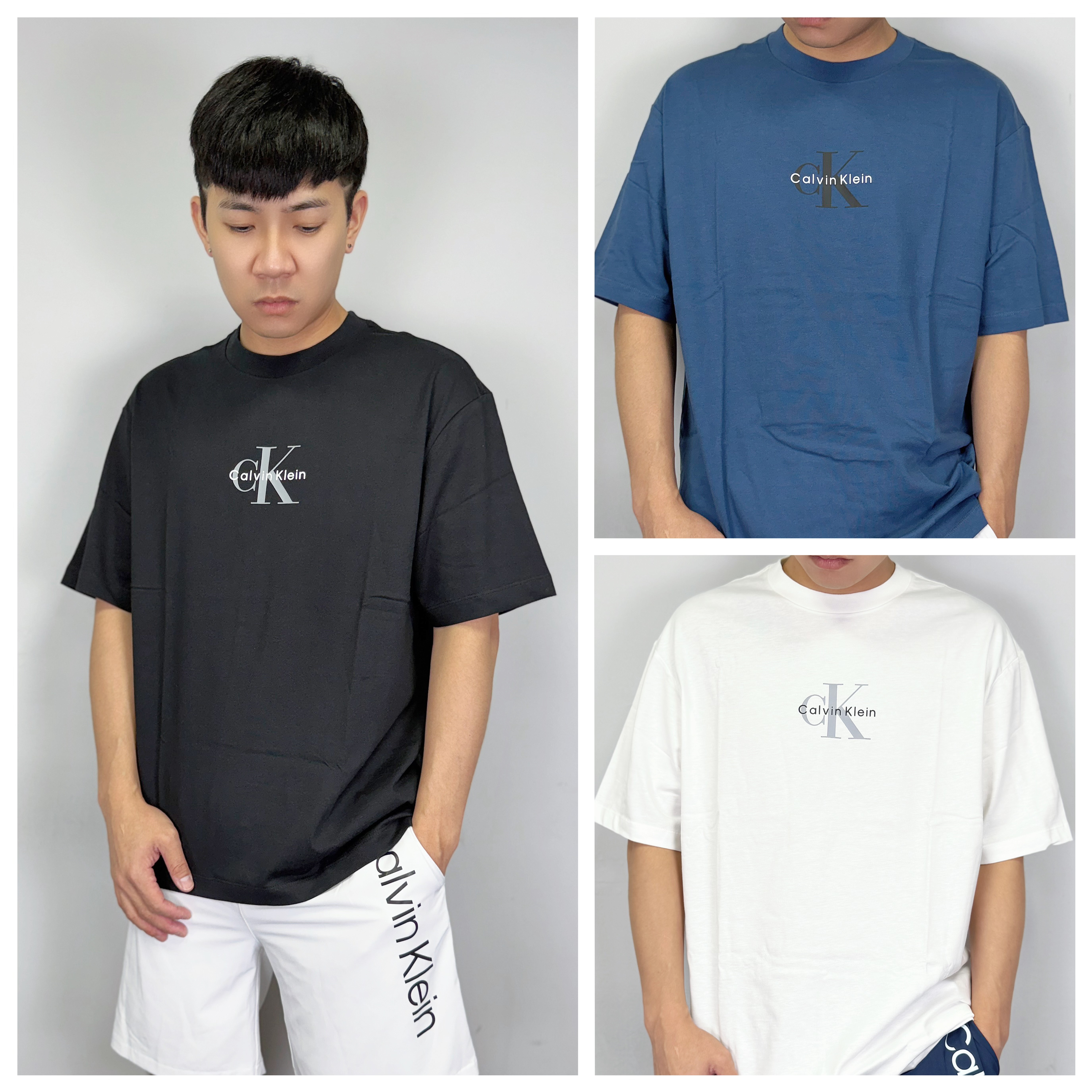 Calvin Klein CK 胸前經典Logo 彈性 寬版 短袖上衣 短T