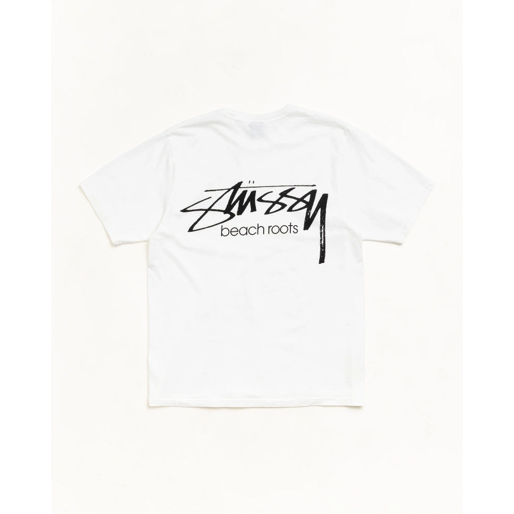 Stussy BEACH ROOTS TEE PIGMENT DYED 短T 白色 綠色 黑色