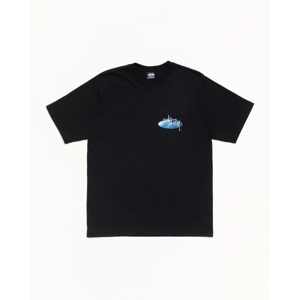 Stussy WAVE OVAL TEE 短T 黑色 白色