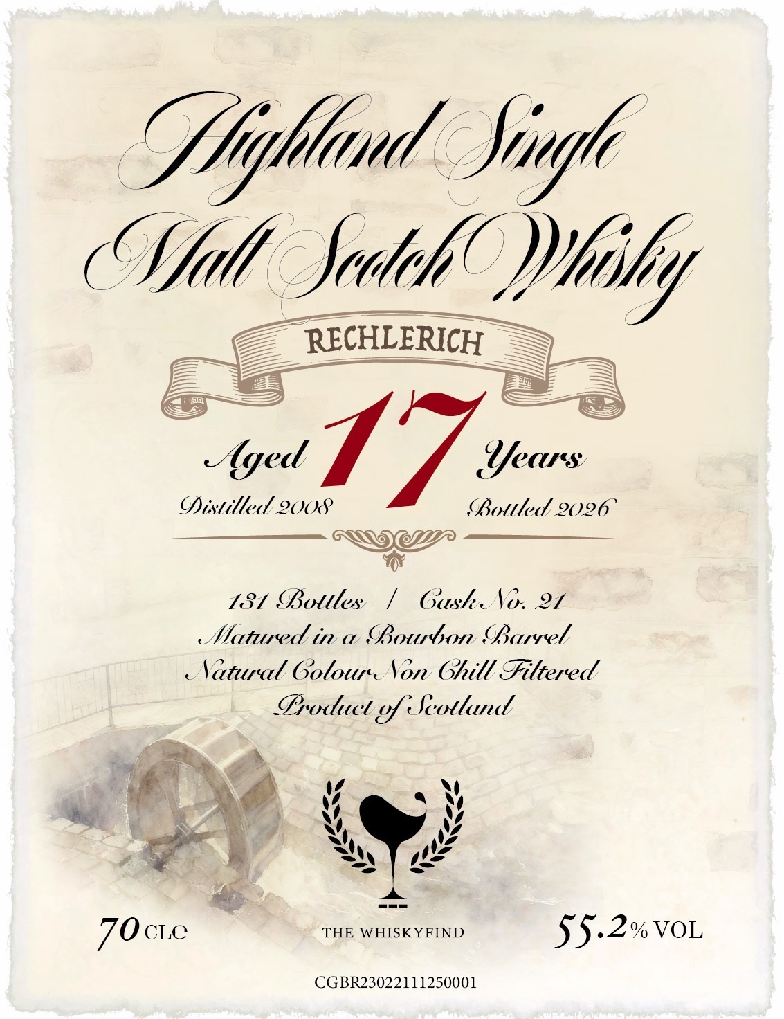 Rechlerich (Glenfxxclas) 2008/2026 17YO #21 55.2% The Whiskyfind【不朽之歌 - 第二十三章】預計6月尾到貨！