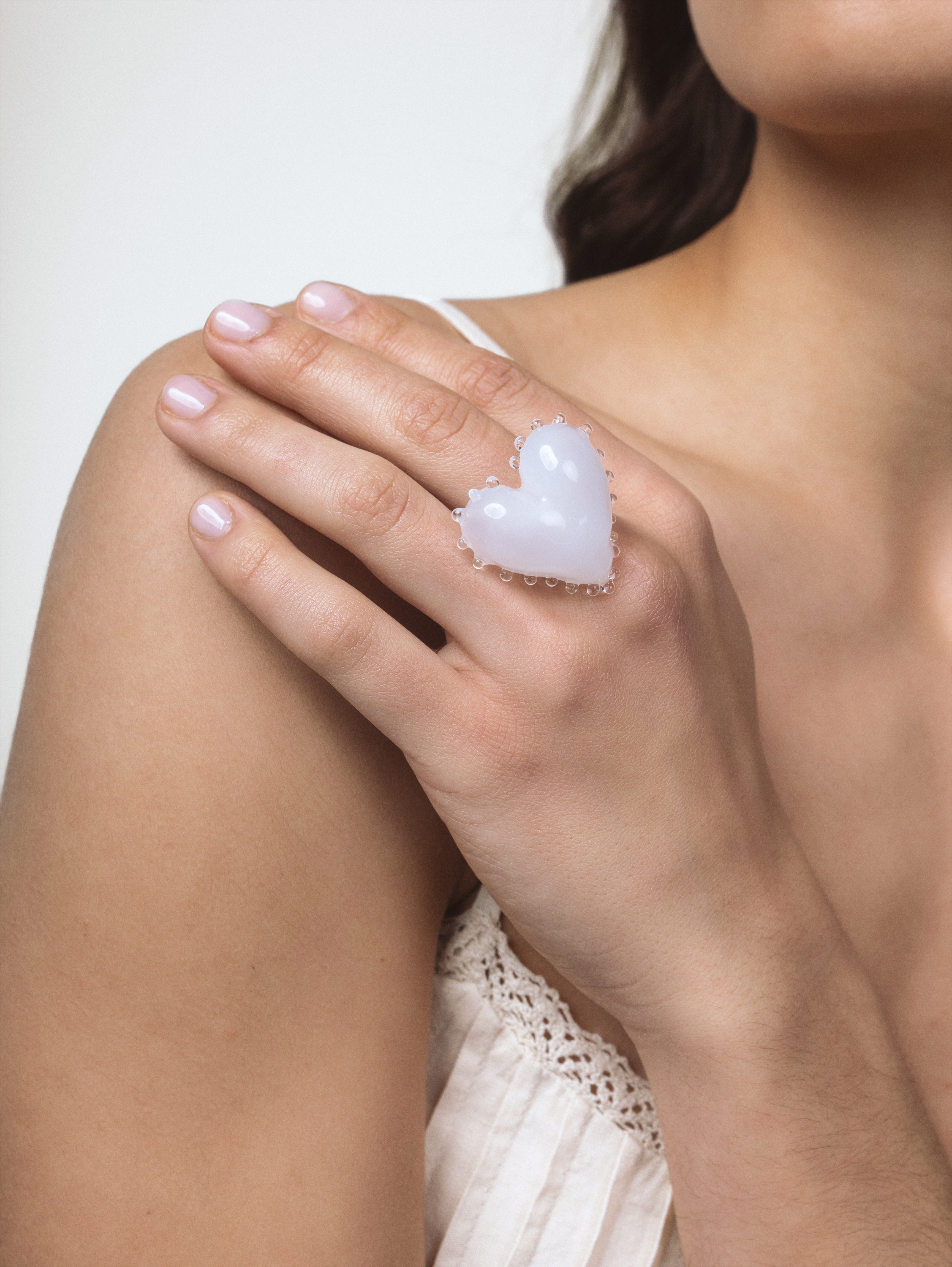 Petite A -  White Kardia Ring