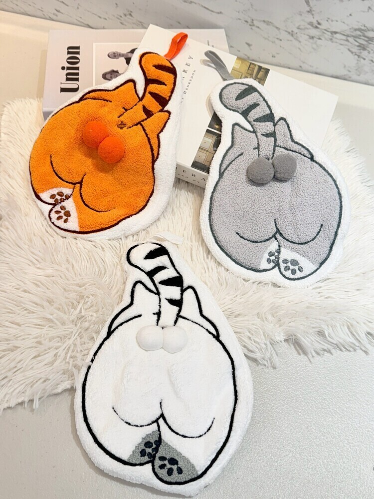 『3入組』貓咪屁屁擦手巾『約18*28cm』((不列入會員折扣))