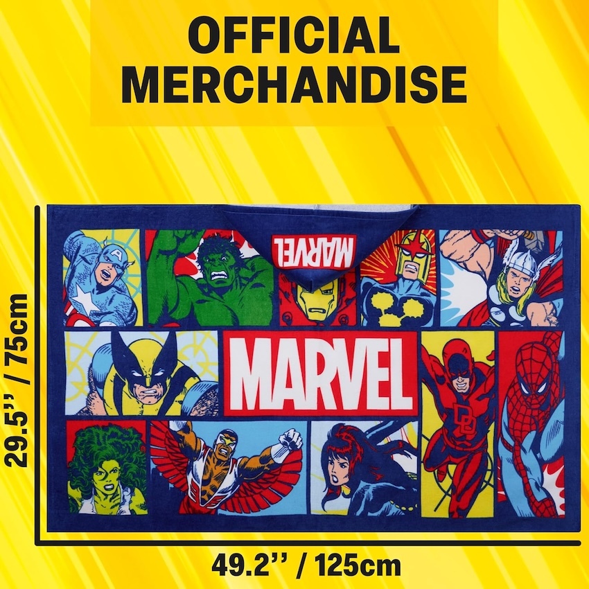 美國 Avengers 超柔軟棉質連帽浴巾