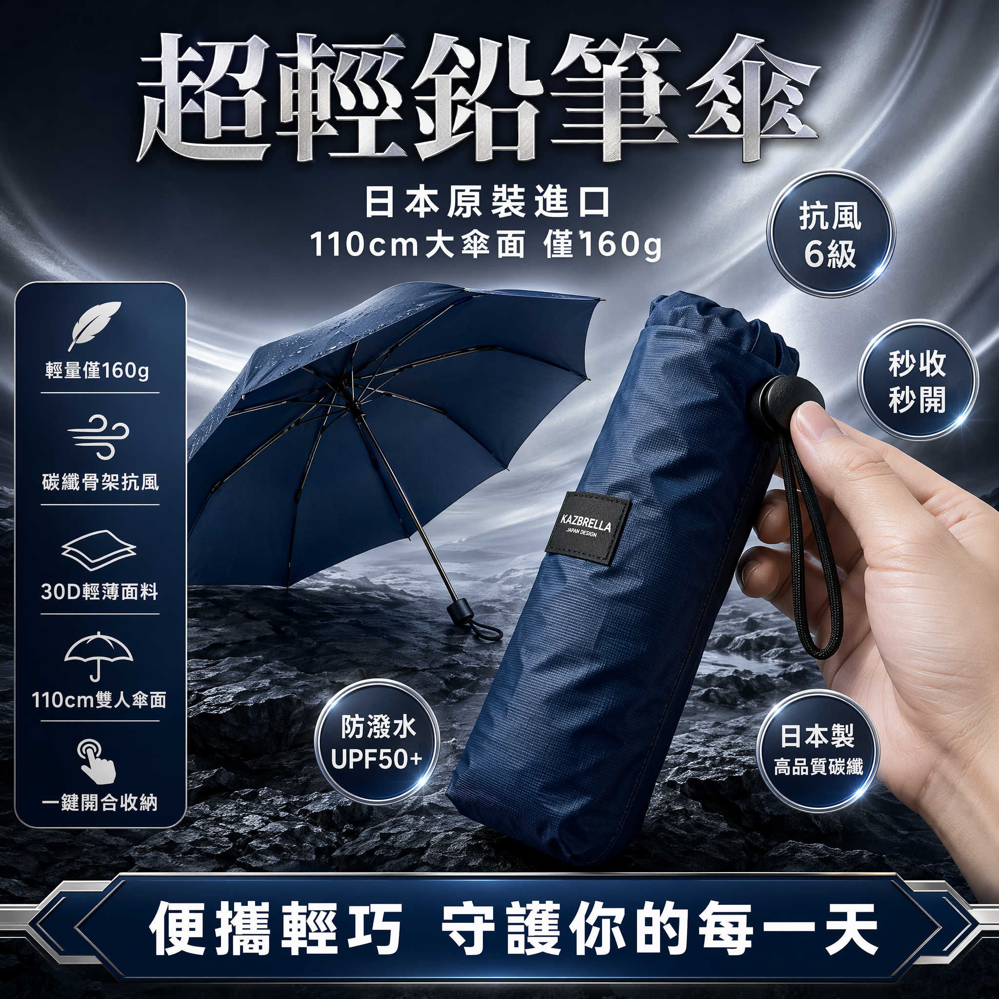 S22055 ☂ 日系輕量迷你碳纖降溫防曬傘