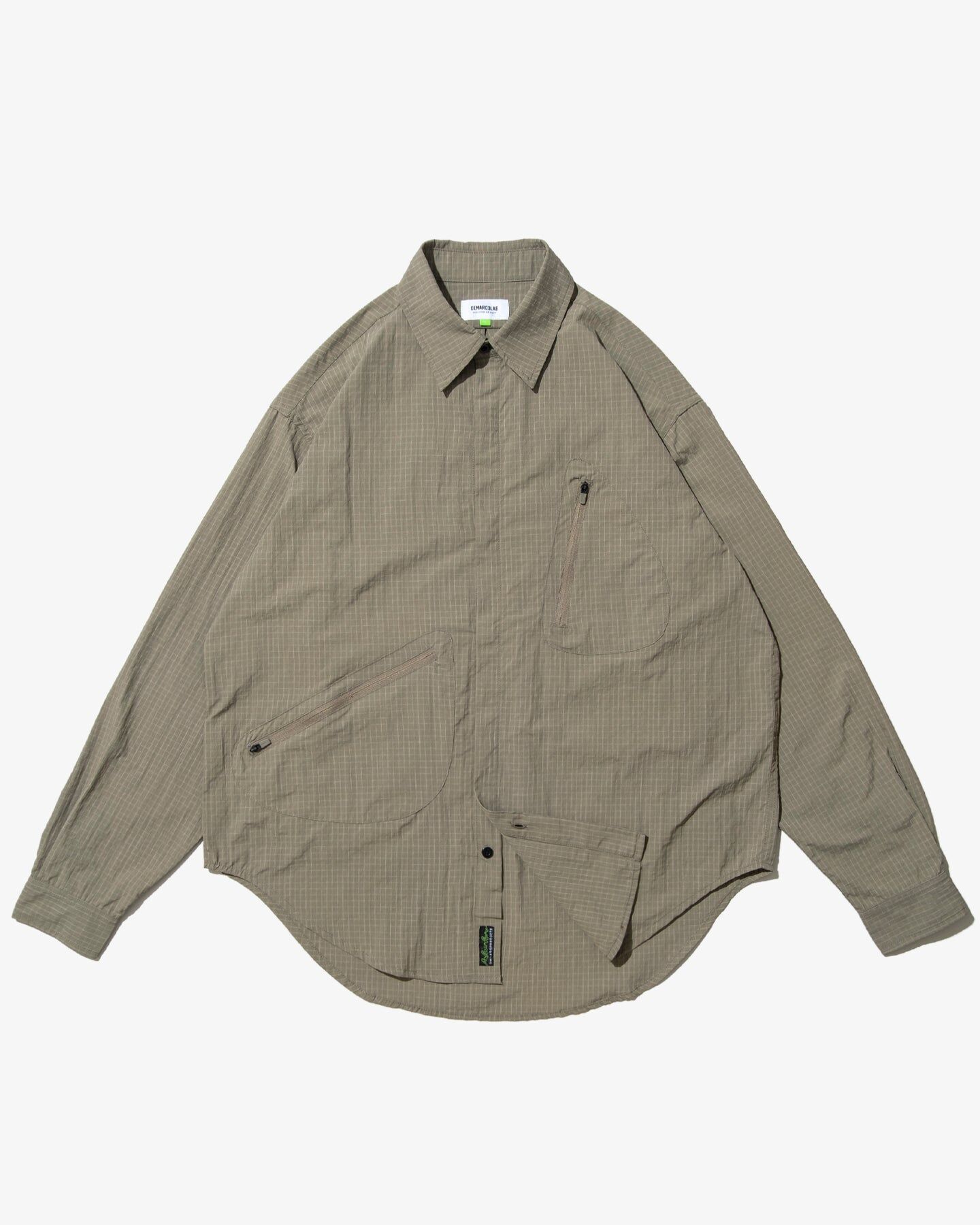Demarcolab｜ATOM II GRID NYLON SHIRT (SAGE)