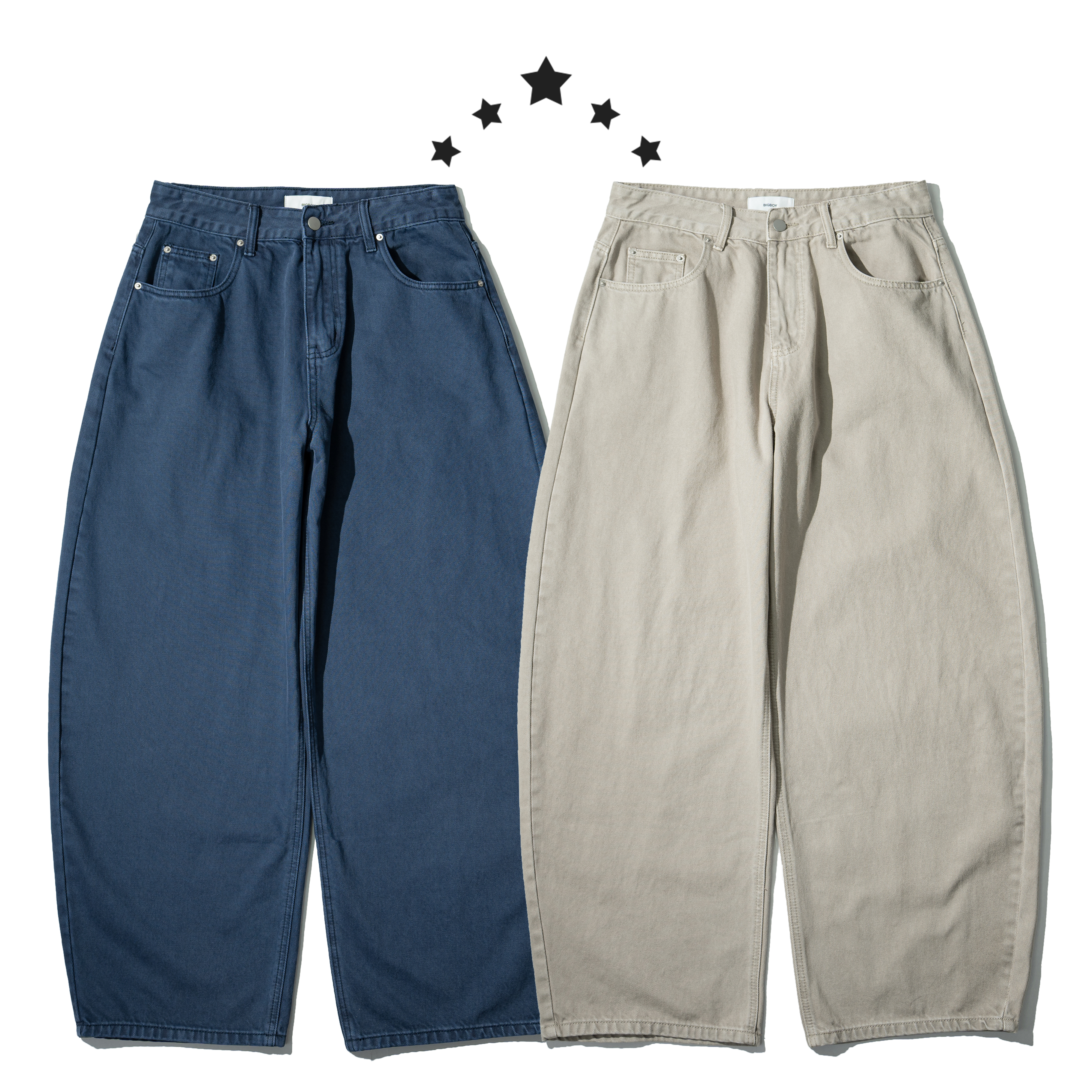 Curved Washed Pants 水洗 彎刀長褲 [B-2640]