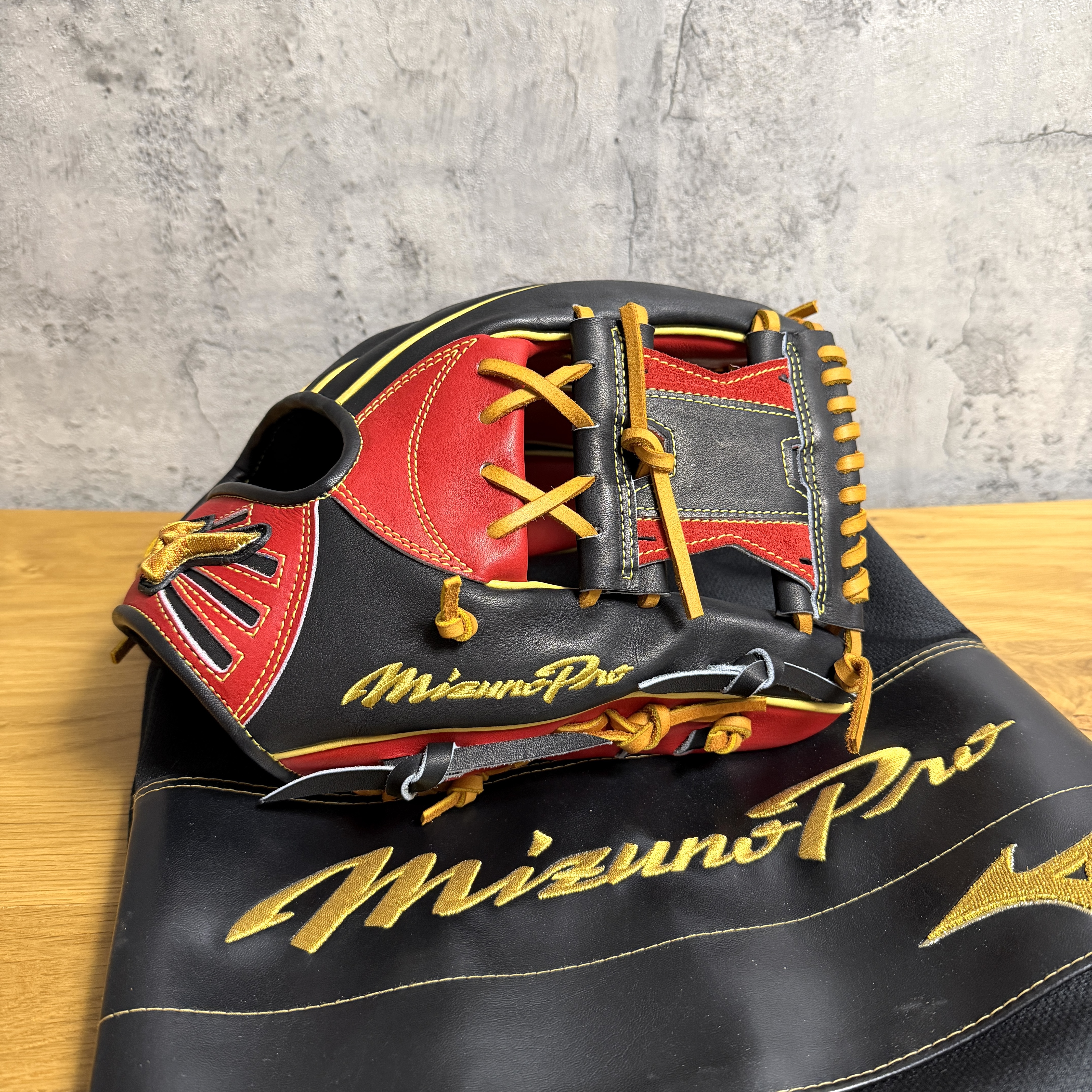 現貨 約11.8吋 Mizuno Pro 硬式 大內野 長岡秀樹 +10mm 六孔內建退指 金標 波賀HAGA產 M-M007 瘋牛限定