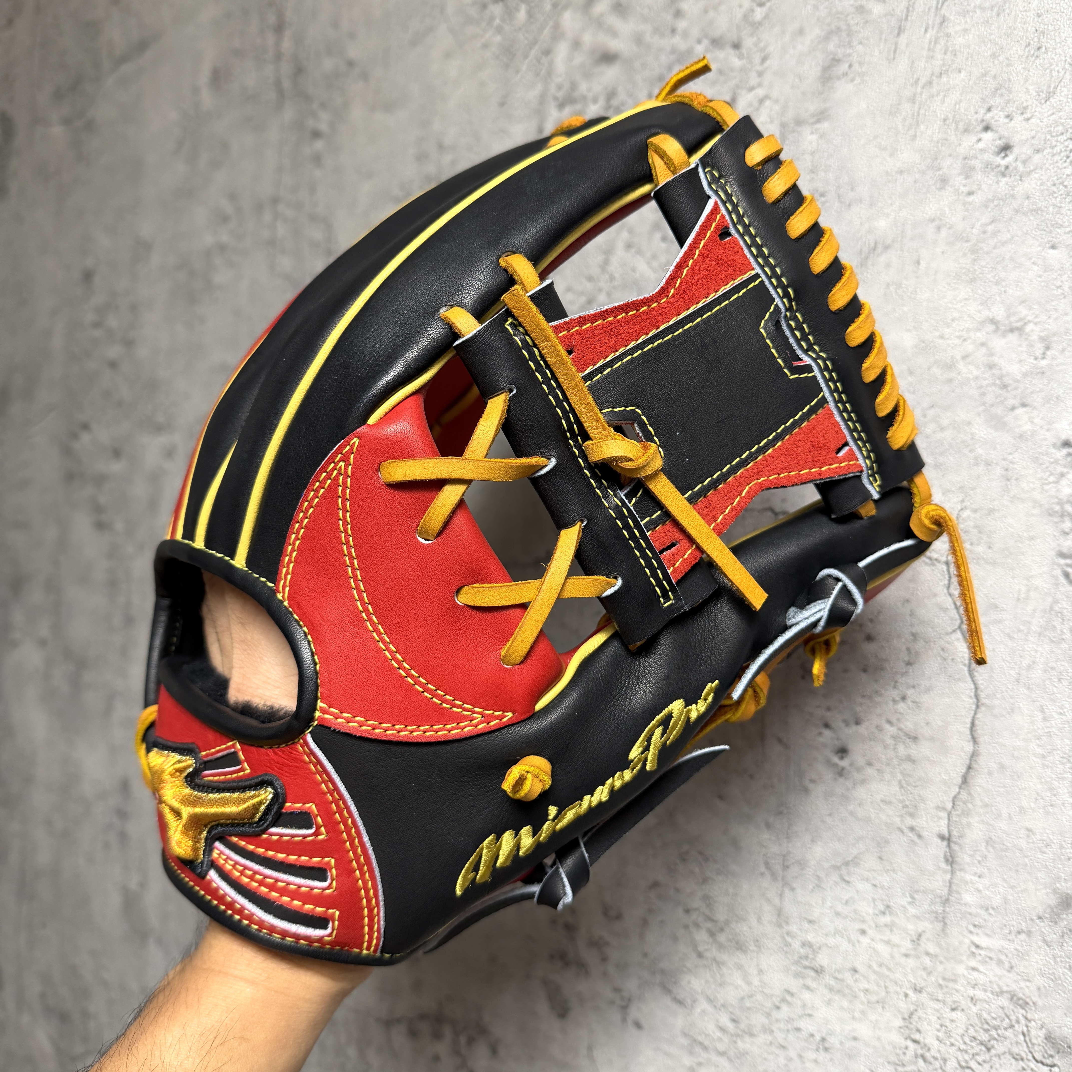 現貨 約11.8吋 Mizuno Pro 硬式 大內野 長岡秀樹 +10mm 六孔內建退指 金標 波賀HAGA產 M-M007 瘋牛限定