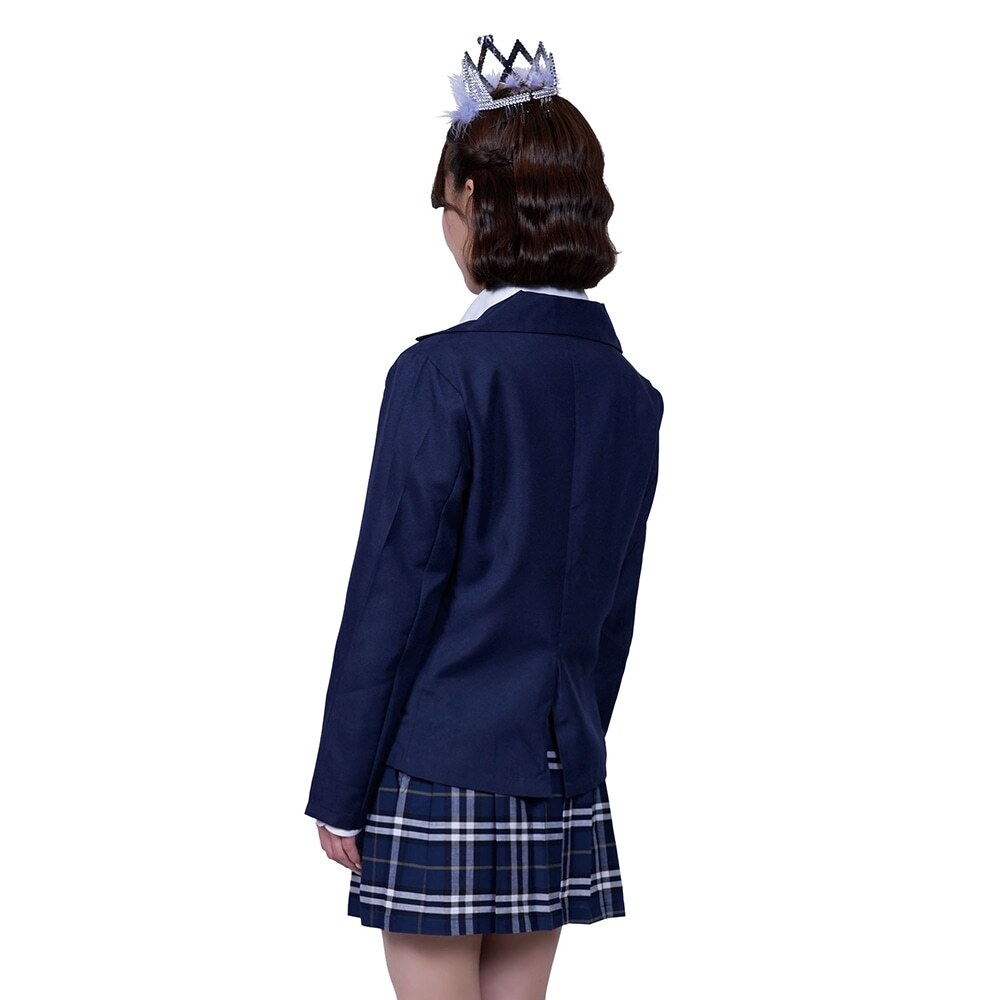 bewith學生制服上身效果 深藍格紋學院風套裝