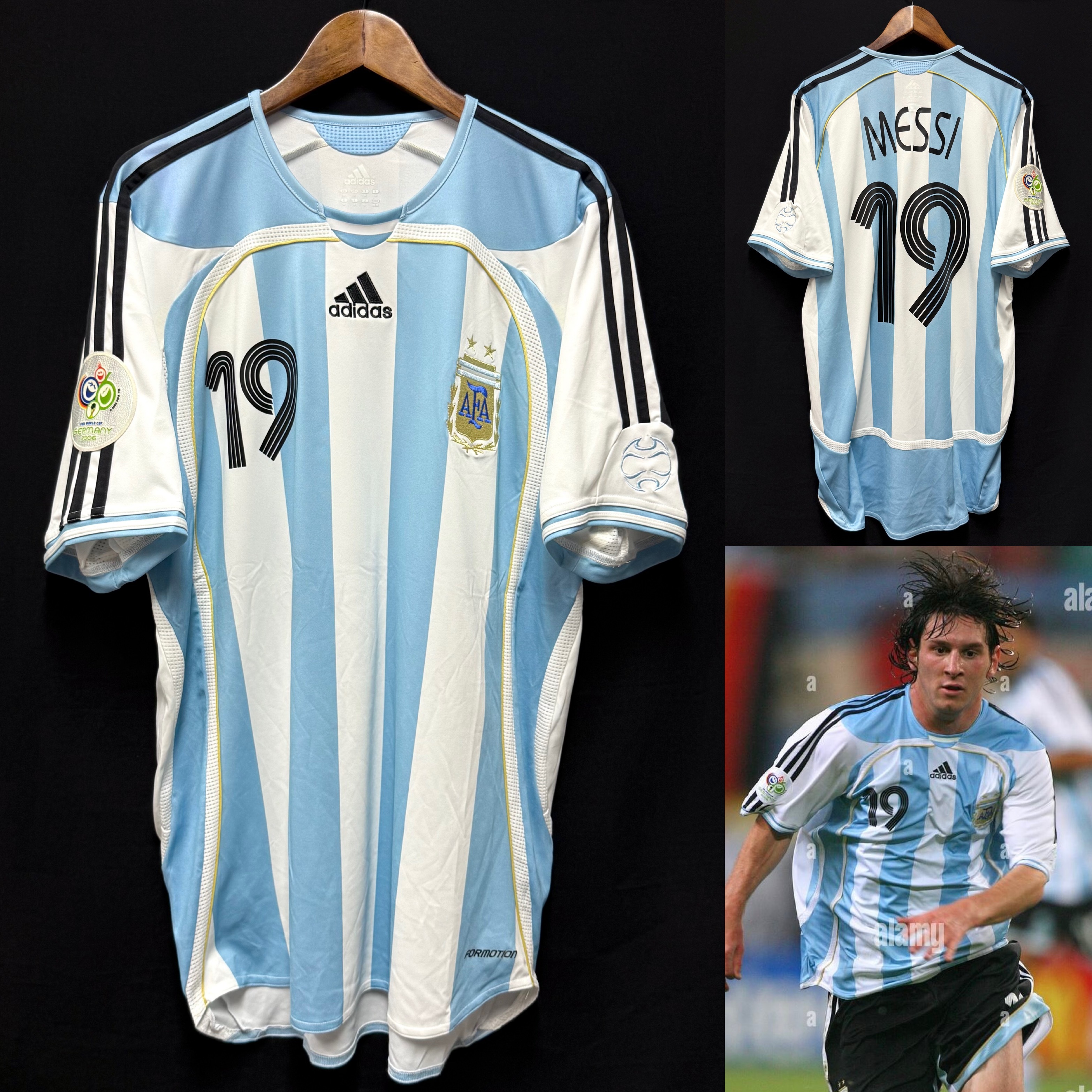 (Player Issue) Argentina 2006 FIFA World Cup Home Player Issue Shirt #19 MESSI