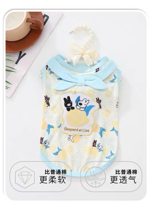 宠物卡通衣服凉感背心 黑白小狗