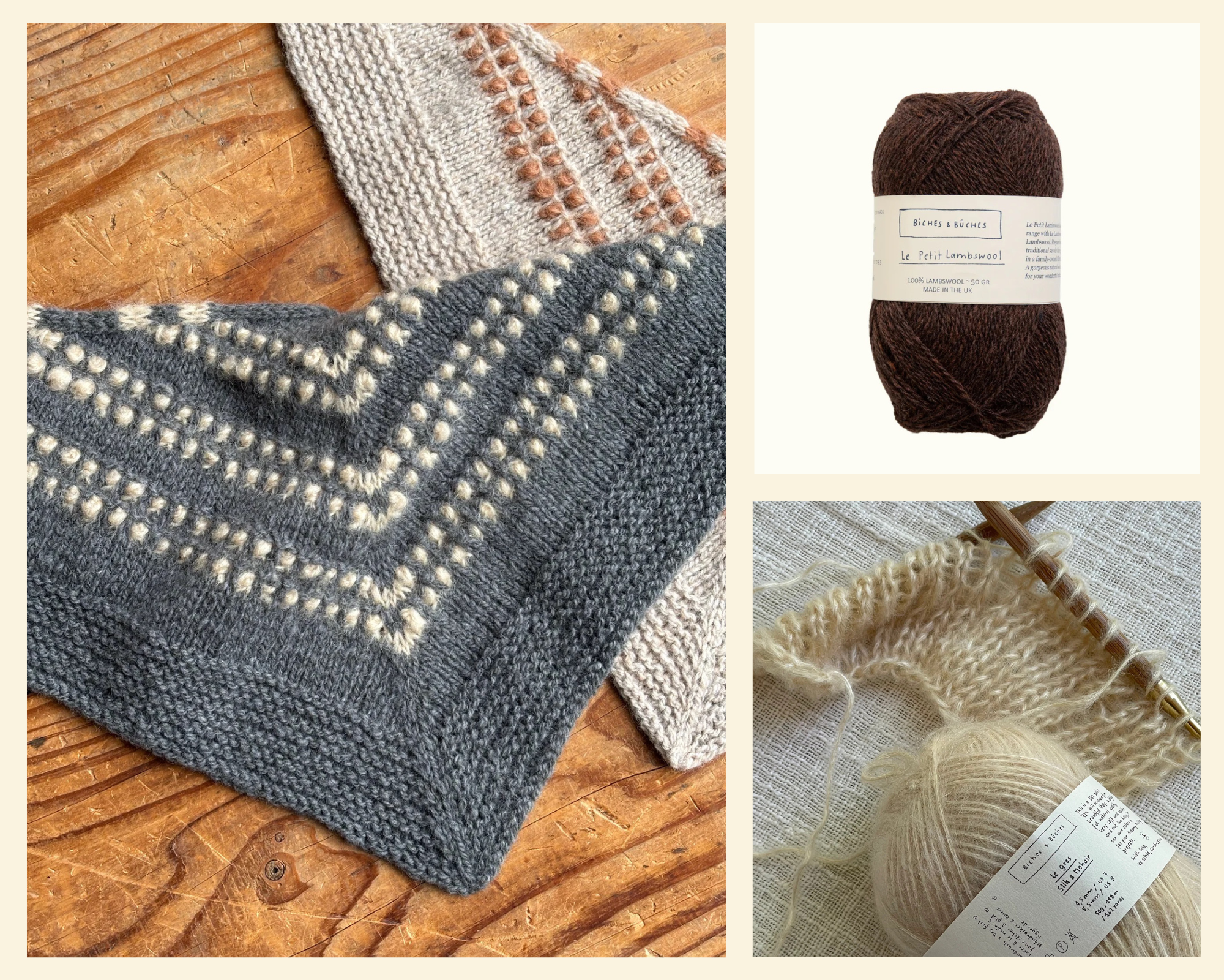 Biches & Buches - Seaside Shawl 織圖材料包
