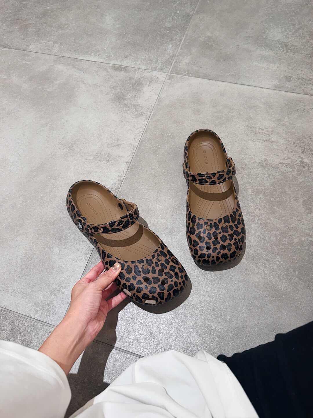 Crocs Ballet 日本新款 豹紋 防水 芭蕾 瑪莉珍鞋 洞洞鞋 212478-2LD
