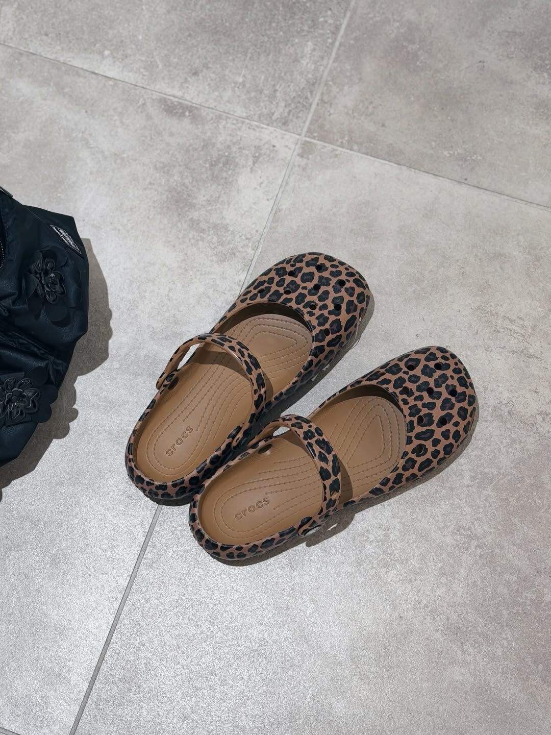 Crocs Ballet 日本新款 豹紋 防水 芭蕾 瑪莉珍鞋 洞洞鞋 212478-2LD