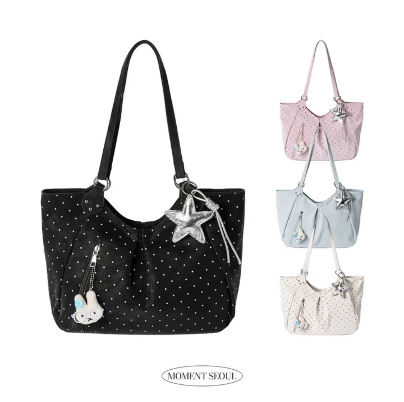 KR PASABUY | STAR KEYRING SHOULDER DOT BAG [Synthetic Leather]