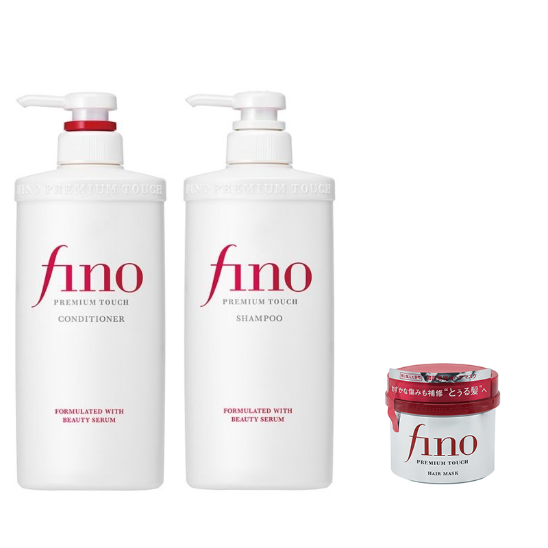 FINO 美容複合精華洗髮水550ml+護髮素550ml+髮膜230g (平行進口)4550516475961