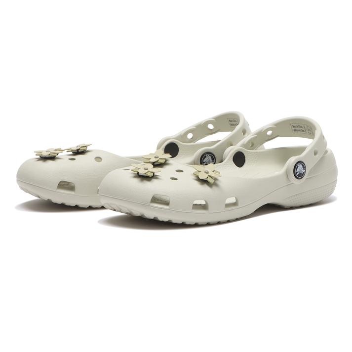 Crocs Ballet 日本新款 奶油 花扣 防水 芭蕾 瑪莉珍鞋 洞洞鞋 213970-0HZ
