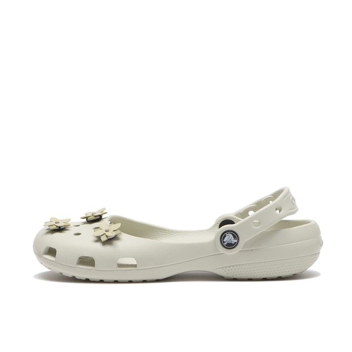 Crocs Ballet 日本新款 奶油 花扣 防水 芭蕾 瑪莉珍鞋 洞洞鞋 213970-0HZ