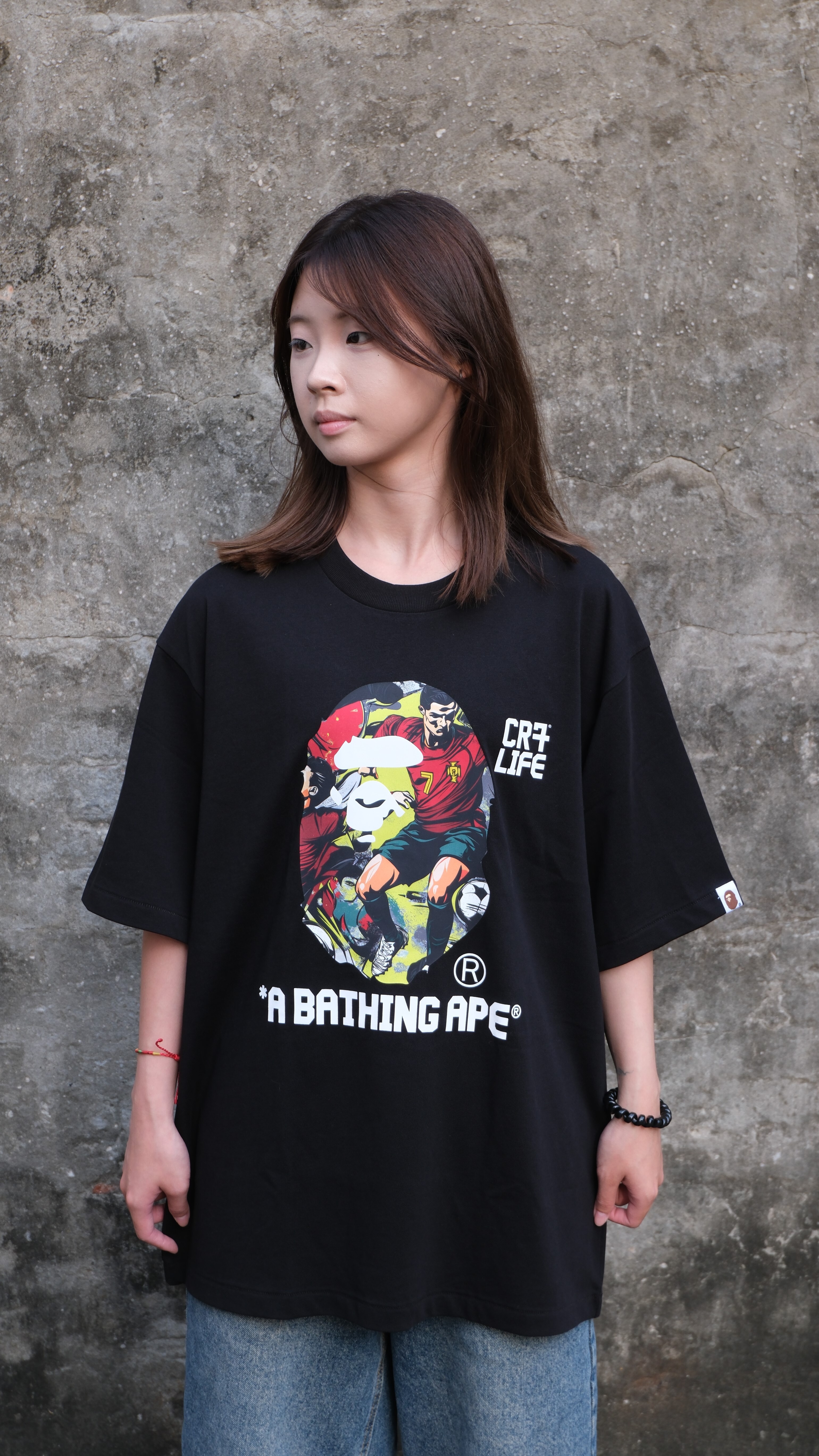 BAPE X CR7 LIFE 聯名款 猿人頭 C羅 足球 短Tee 1L73110925