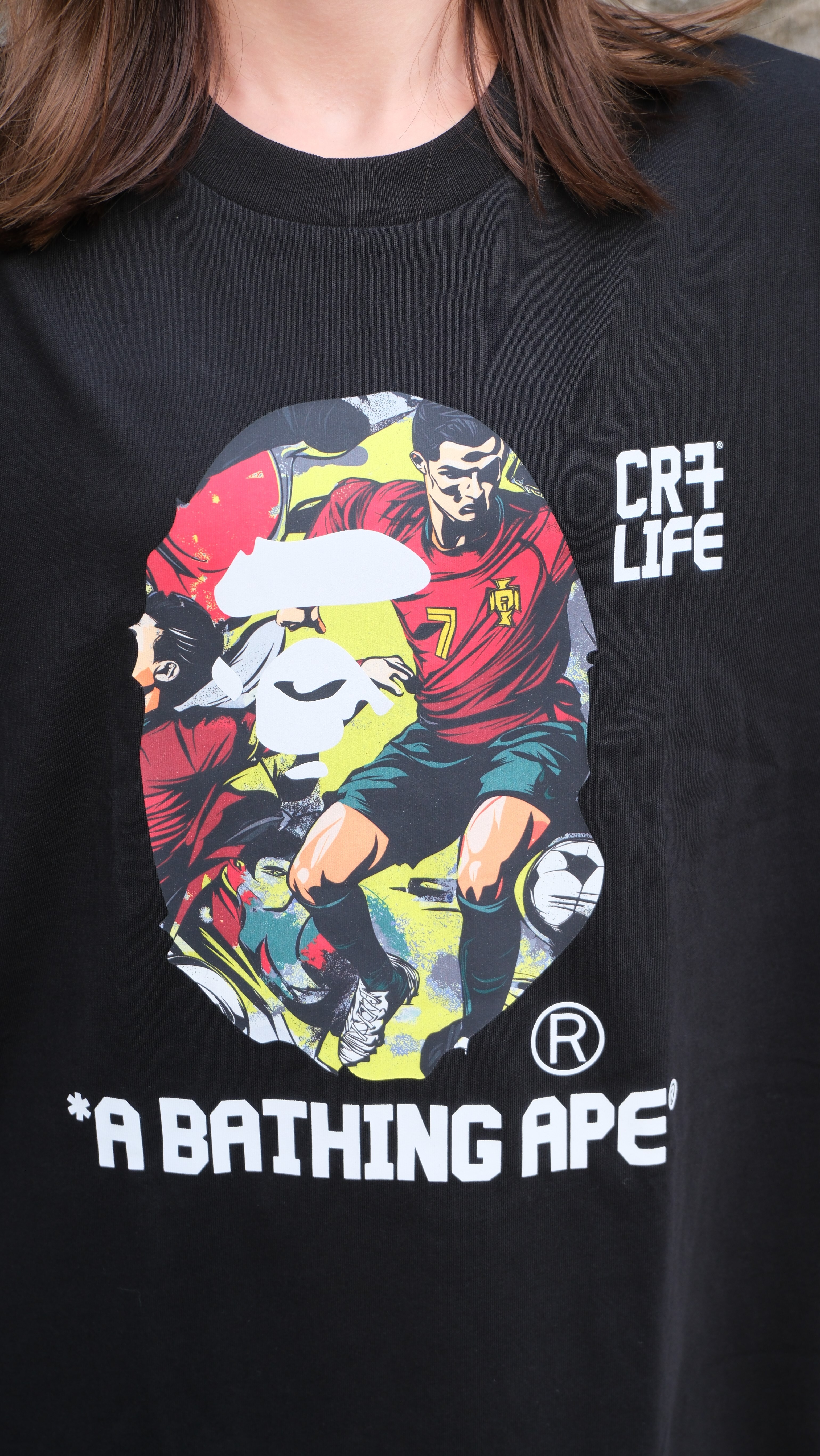BAPE X CR7 LIFE 聯名款 猿人頭 C羅 足球 短Tee 1L73110925