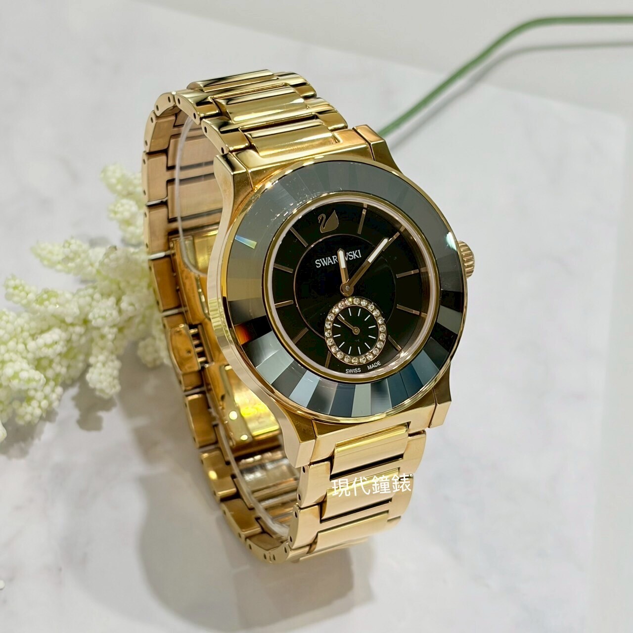 【SWAROVSKI施華洛世奇】優雅玫瑰金腕錶 5043192 40mm 現代鐘錶
