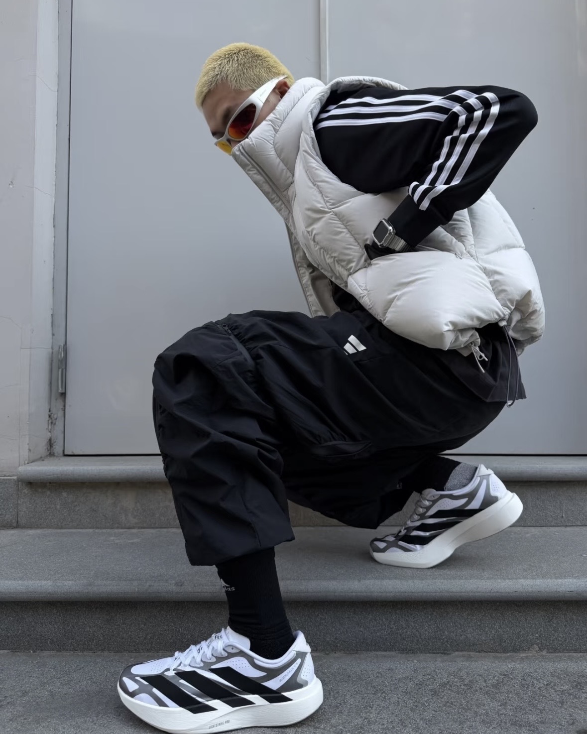Adidas Adizero EVO SL 緩震 運動 慢跑鞋 白灰