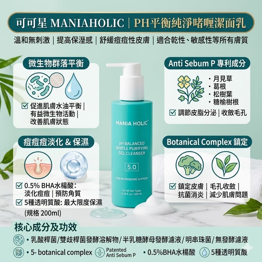 UN12 MANIAHOLIC PH平衡純淨啫喱潔面乳 200ml EXP27.10.31 （2款包装随機）